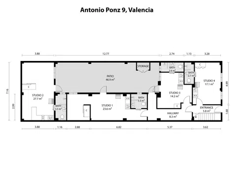 Estudio en calle d' Antonio Ponz, 9 - Foto 11