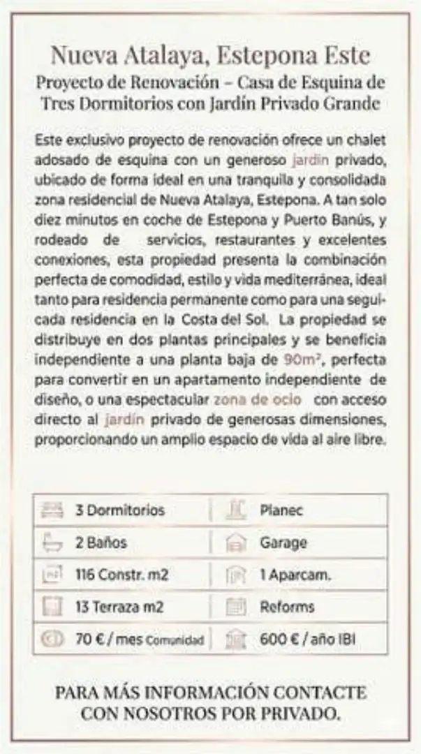 Chalet en Nueva Atalaya ( Estepona ) ESTE - Foto 2